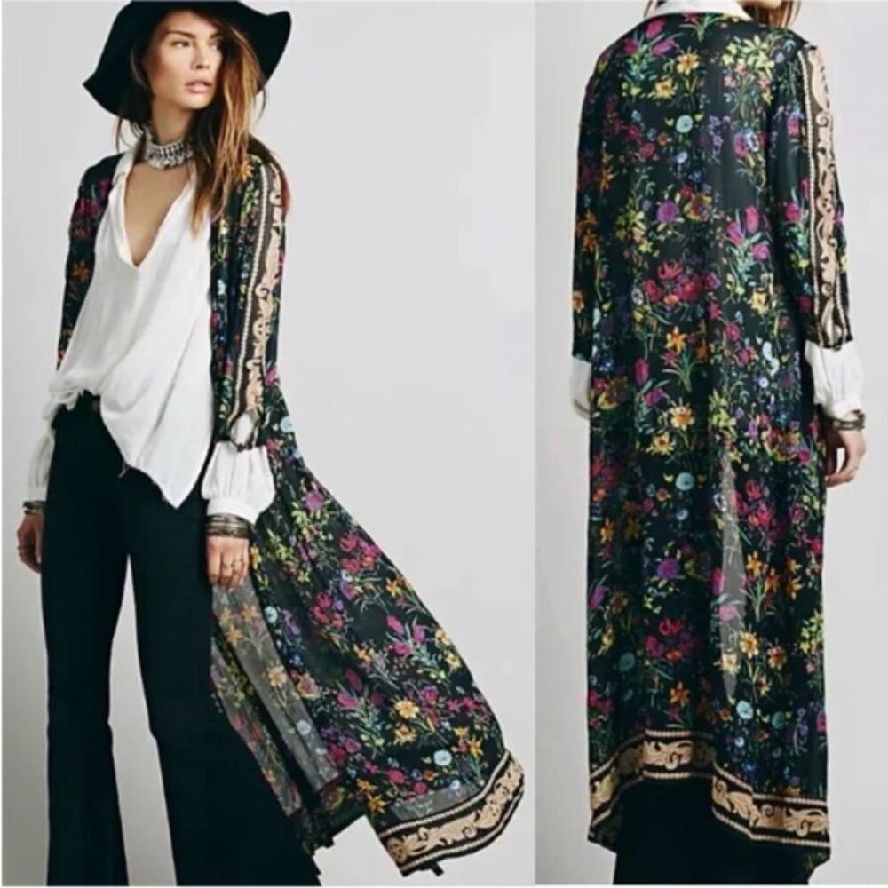 NWT Spell & The Gypsy Queen Duster Kimono Robe Floral Bohemian Longline O/S